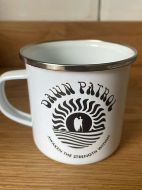 Dawn Patrol Black Enamel Mug