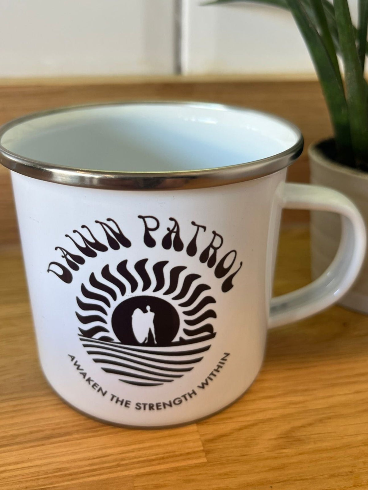 Dawn Patrol Black Enamel Mug