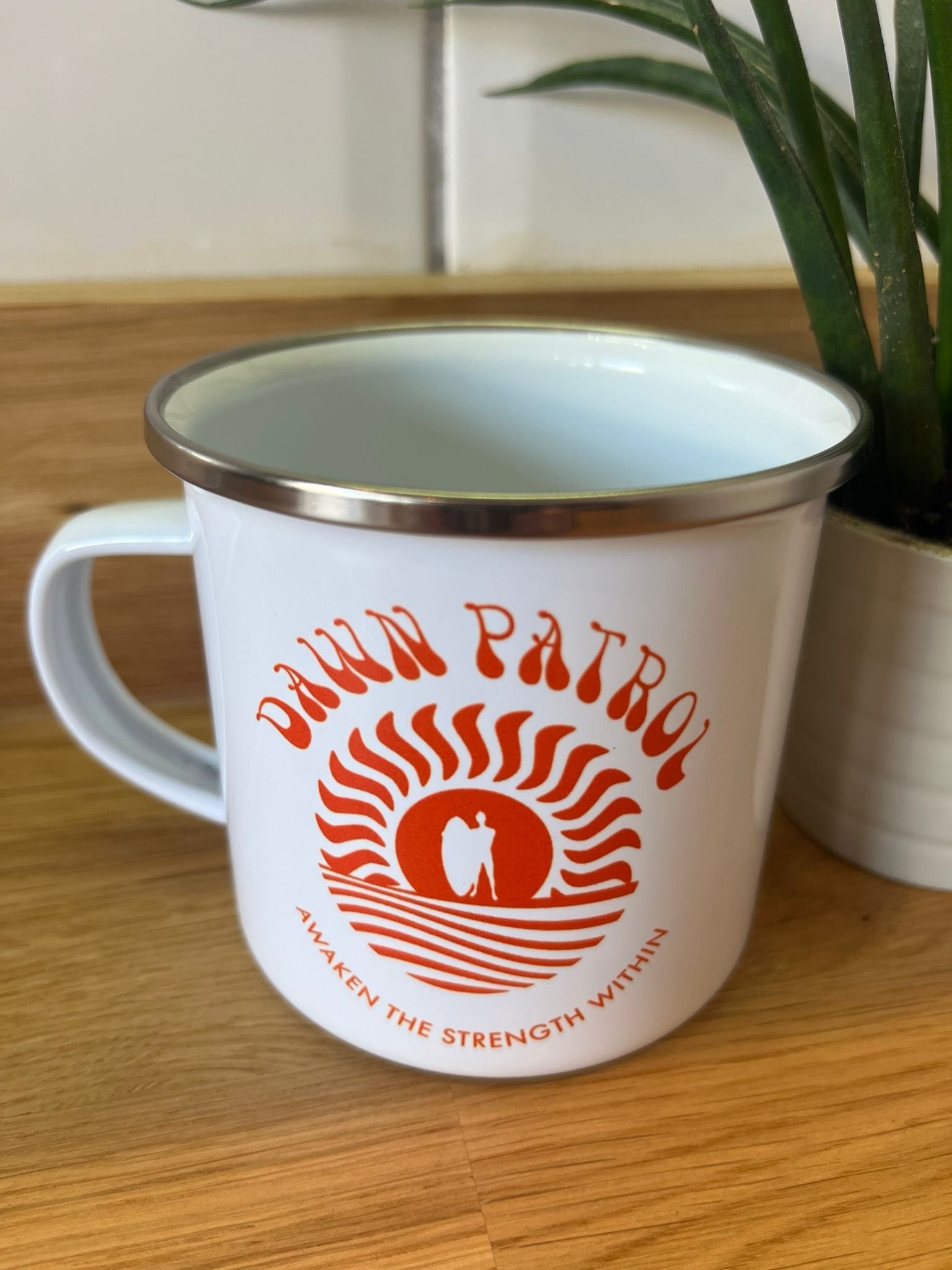 Dawn Patrol Orange Enamel Mug