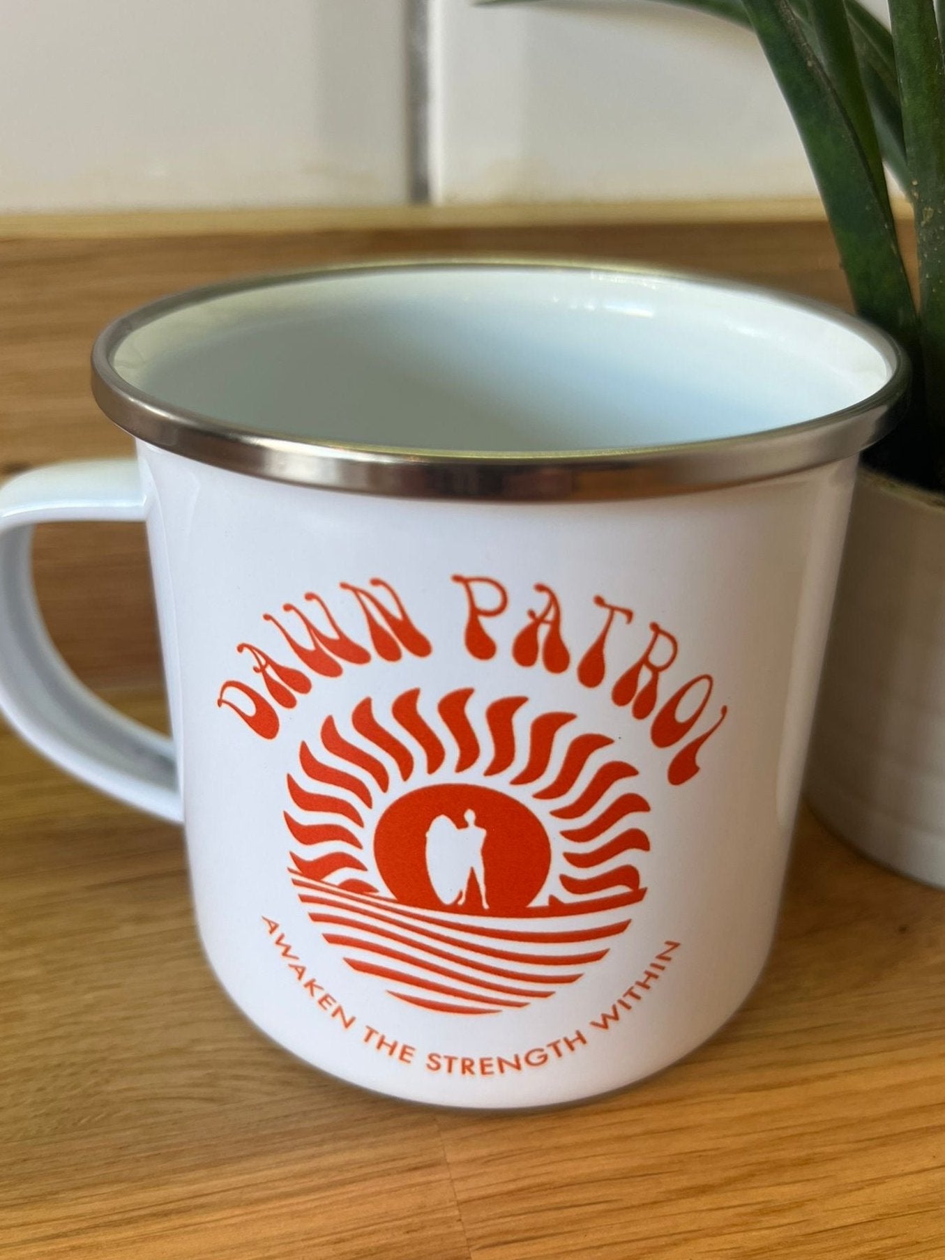 Dawn Patrol Orange Enamel Mug