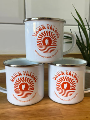 Dawn Patrol Orange Enamel Mug